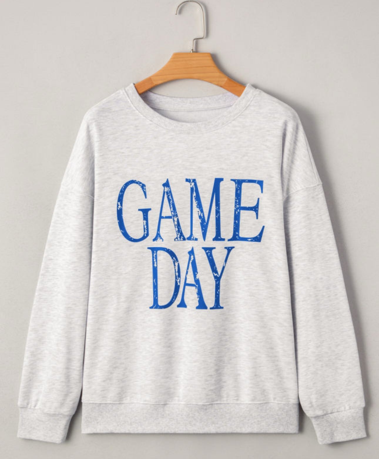 Blue Vintage Washed Game Day Baggy Sweatshirt