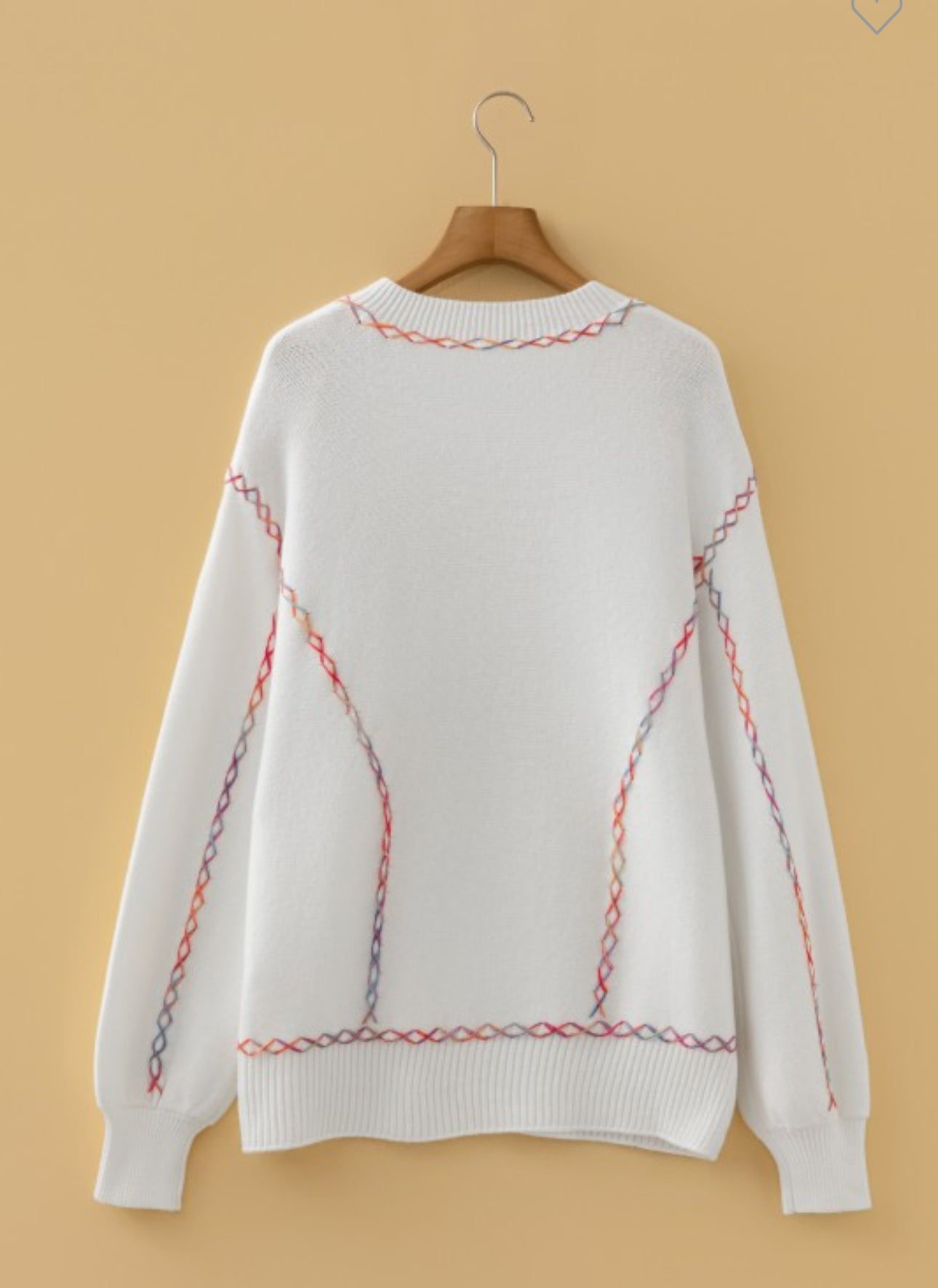 Color Block Stitching Bishop Sleeve Sweater