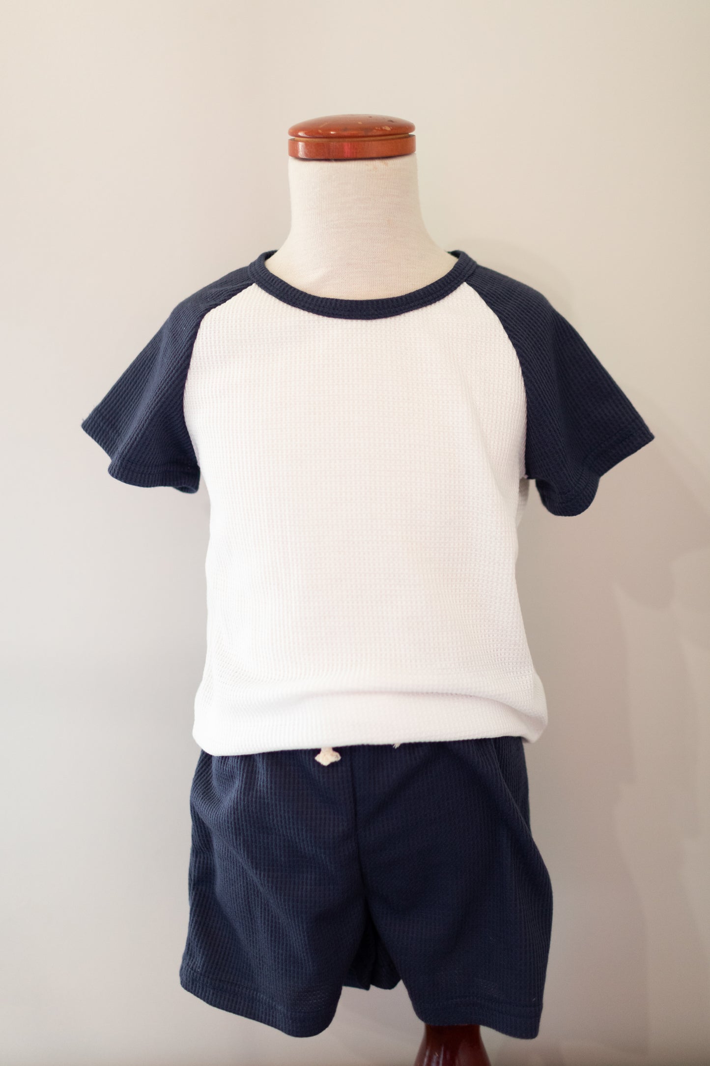 Navy and White Short Set