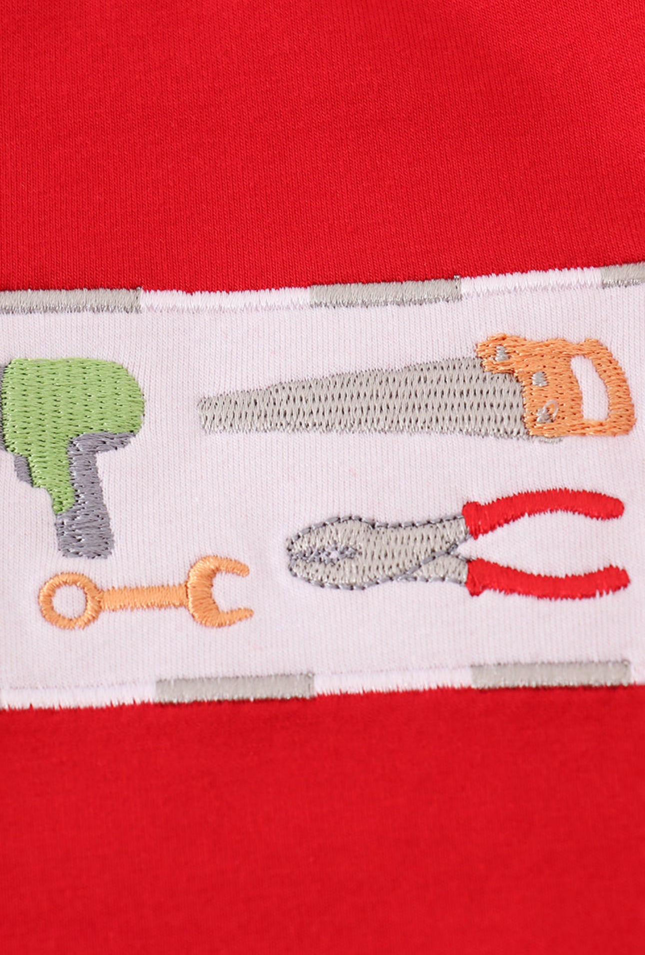 Red Toolbox Embroidered Romper