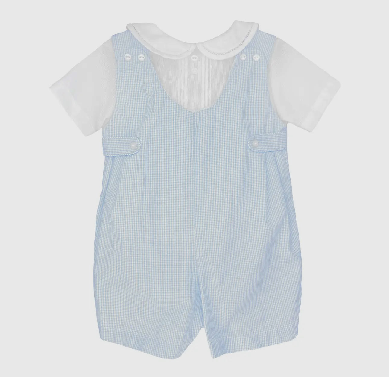 Boys Blue Romper w/Side Tabs