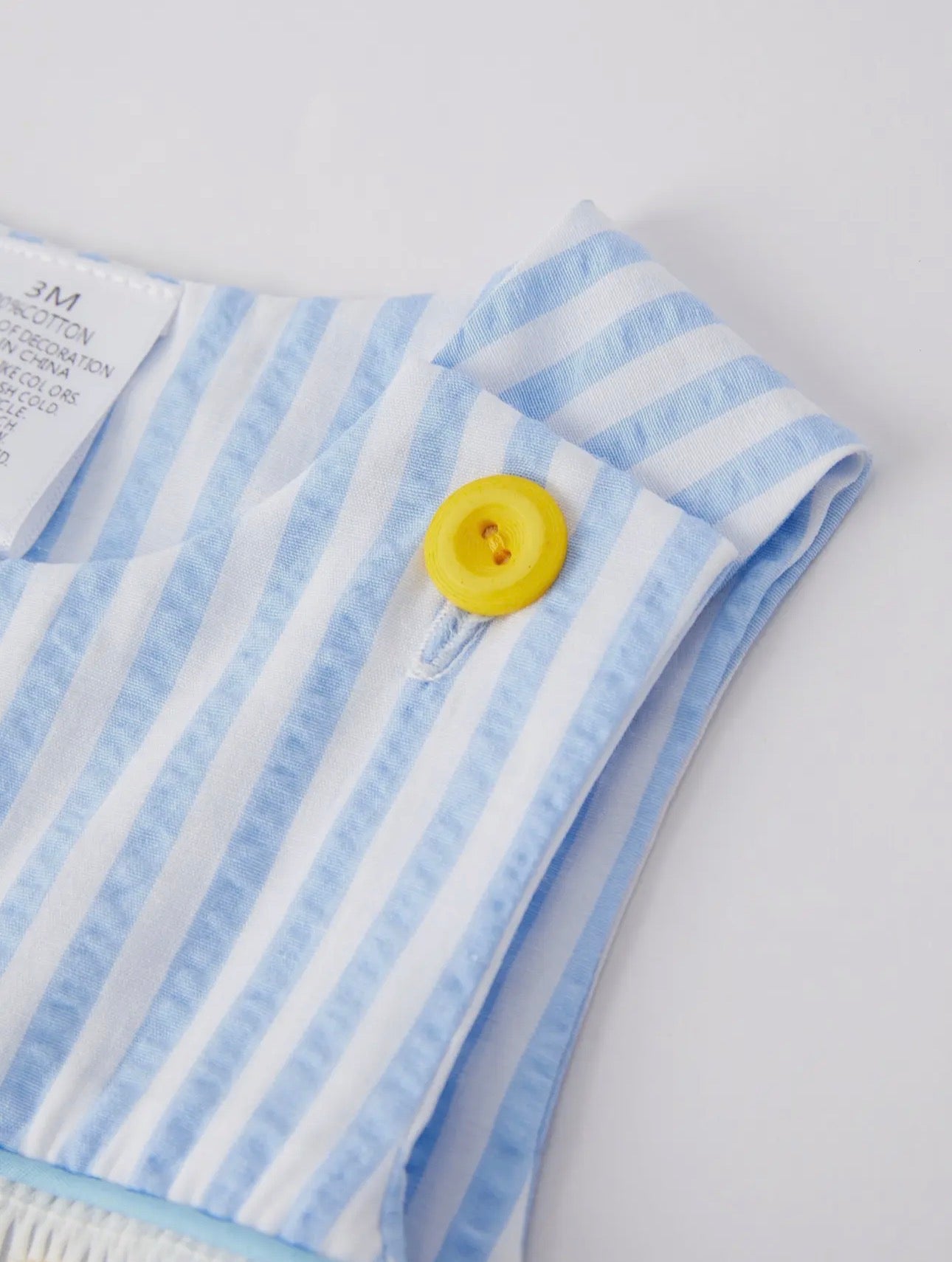 Boys Easter Romper Blue w/Embroidered Chickens