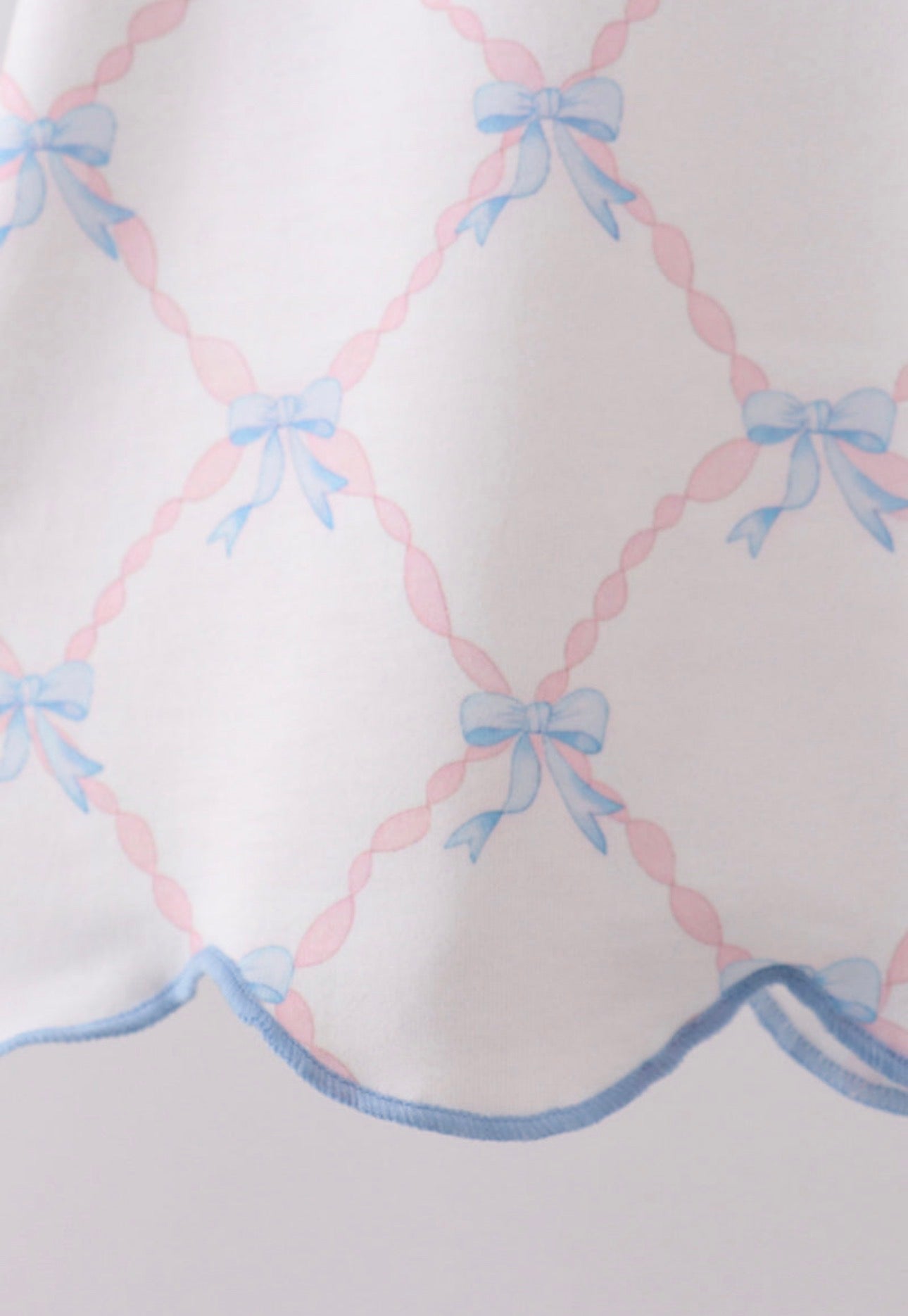 Blue Bow Ribbon Print Bloomer Set