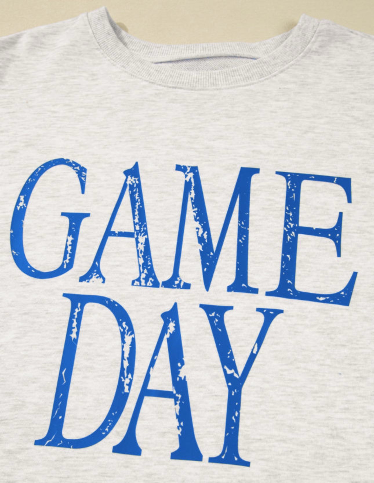 Blue Vintage Washed Game Day Baggy Sweatshirt