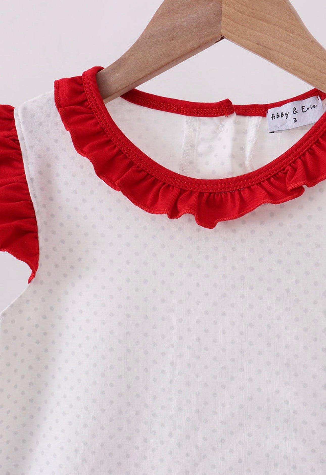 Red Star Appliqué Ruffle Dress
