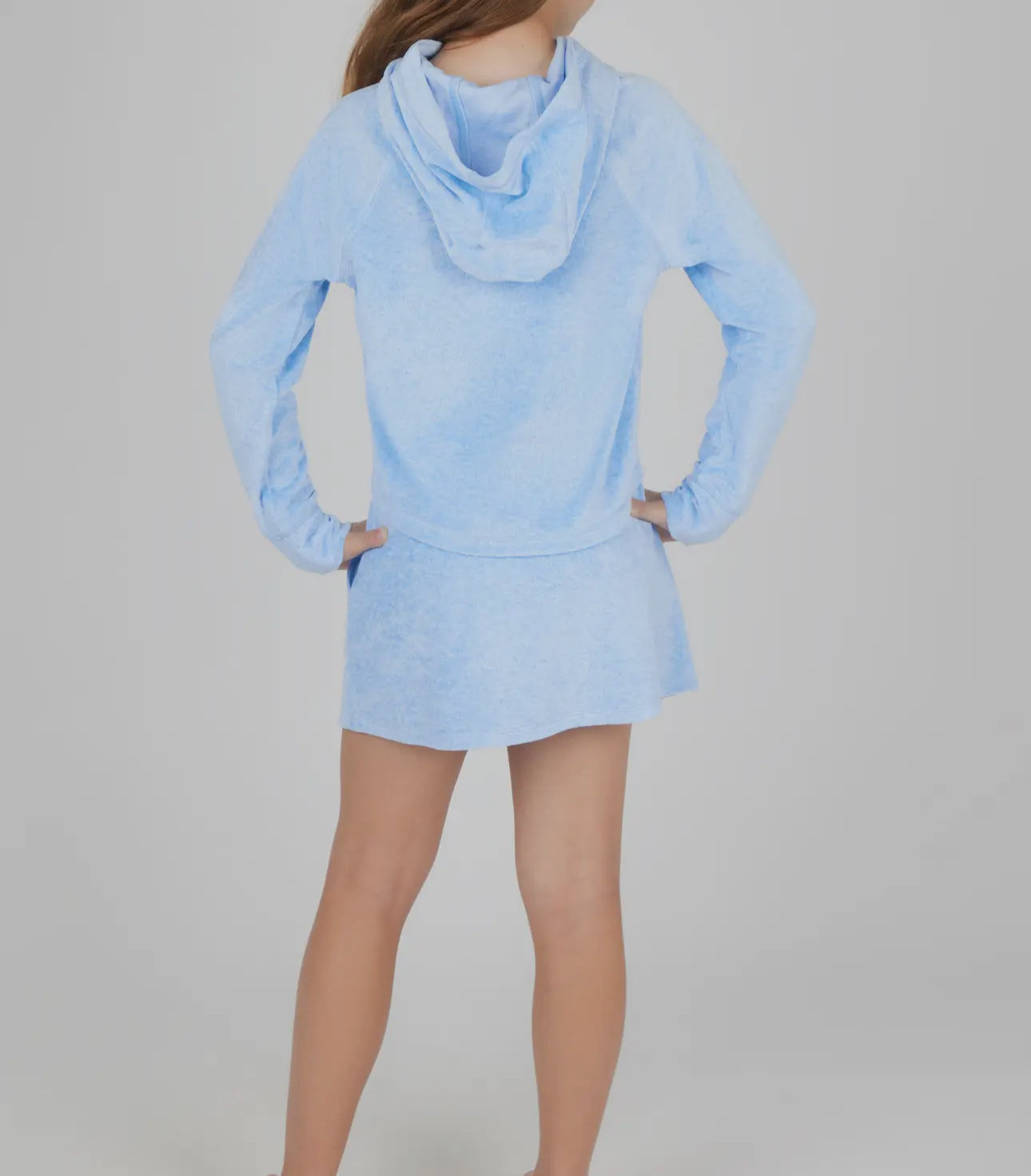 Girls Velour Hoodie & Skort Set