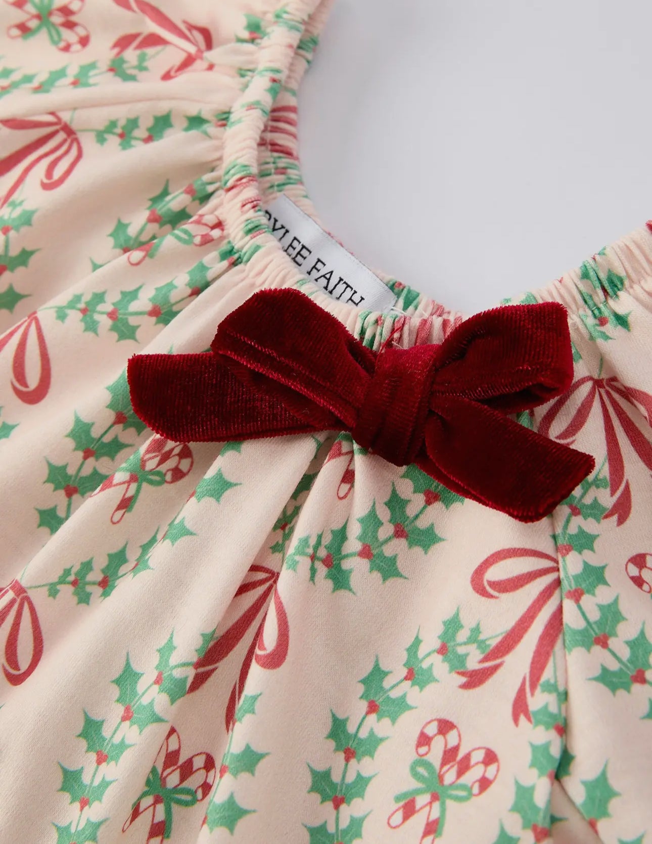 Christmas Wreath Print Baby Girls Romper Long Sleeve Outfit