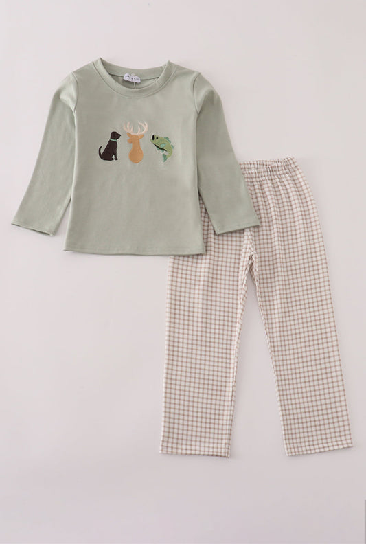 Blue Dog Deer Embroidery Set