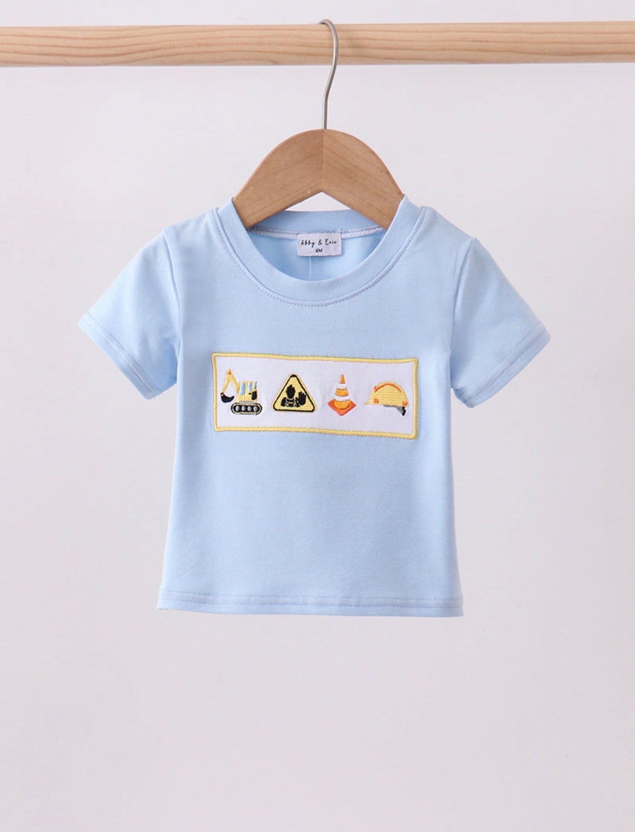 Blue Engineering Vehicle Embroidered Top