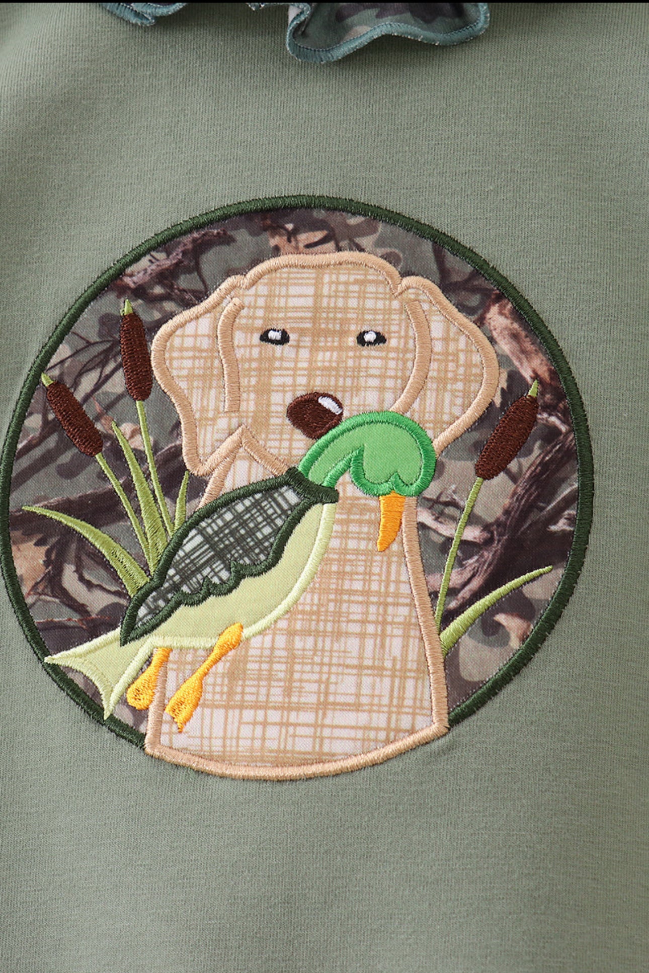 Camouflage Dog Hunting Romper w/Ruffle