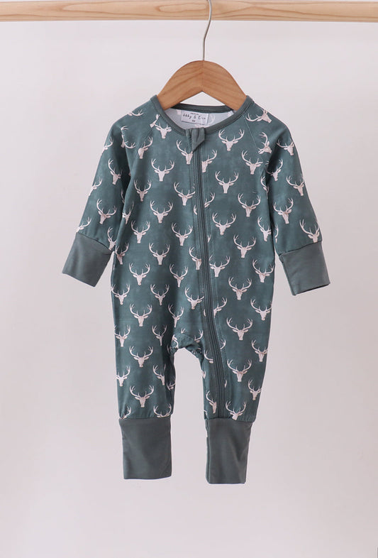Premium Forest Reindeer Bamboo Romper