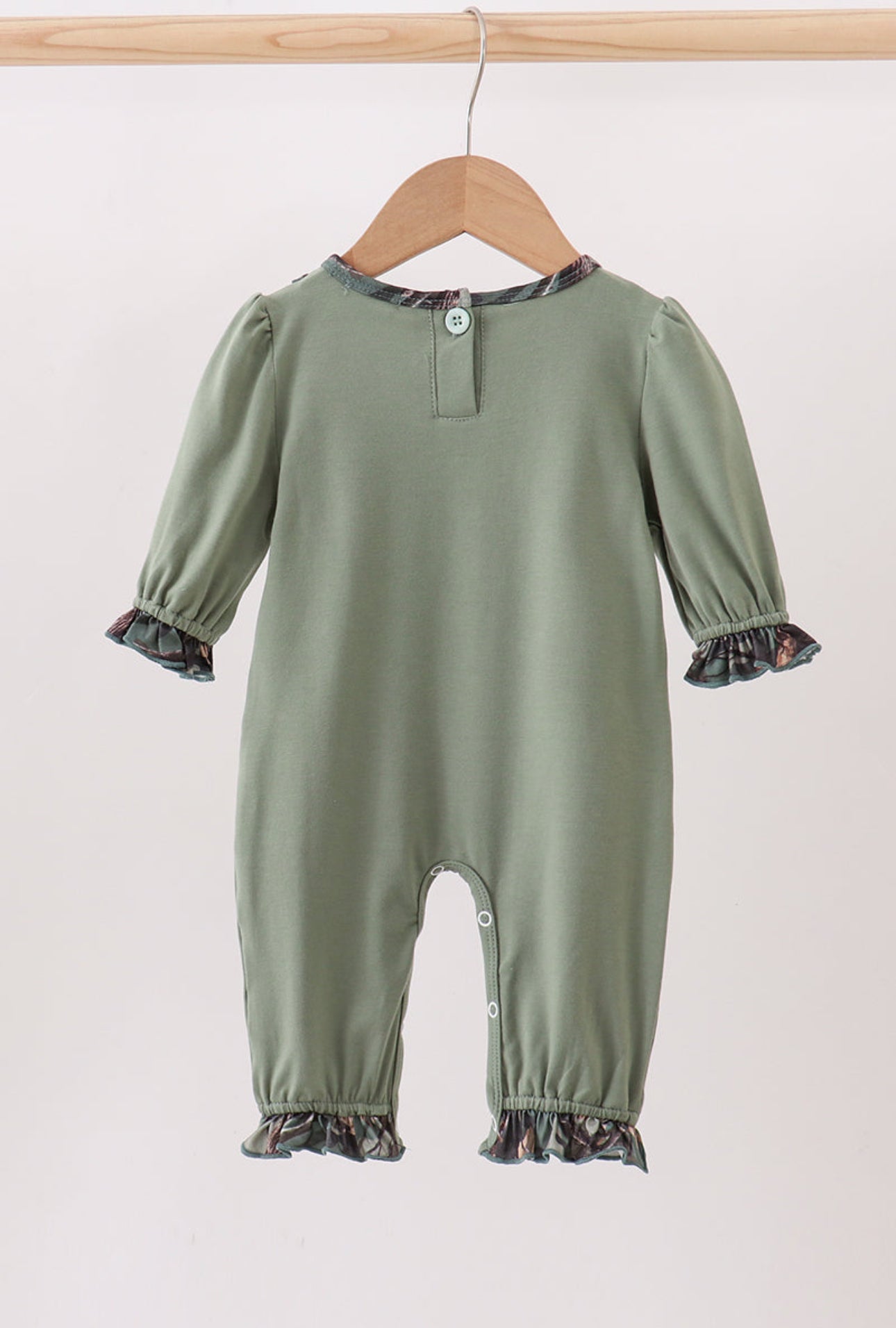 Camouflage Dog Hunting Romper w/Ruffle