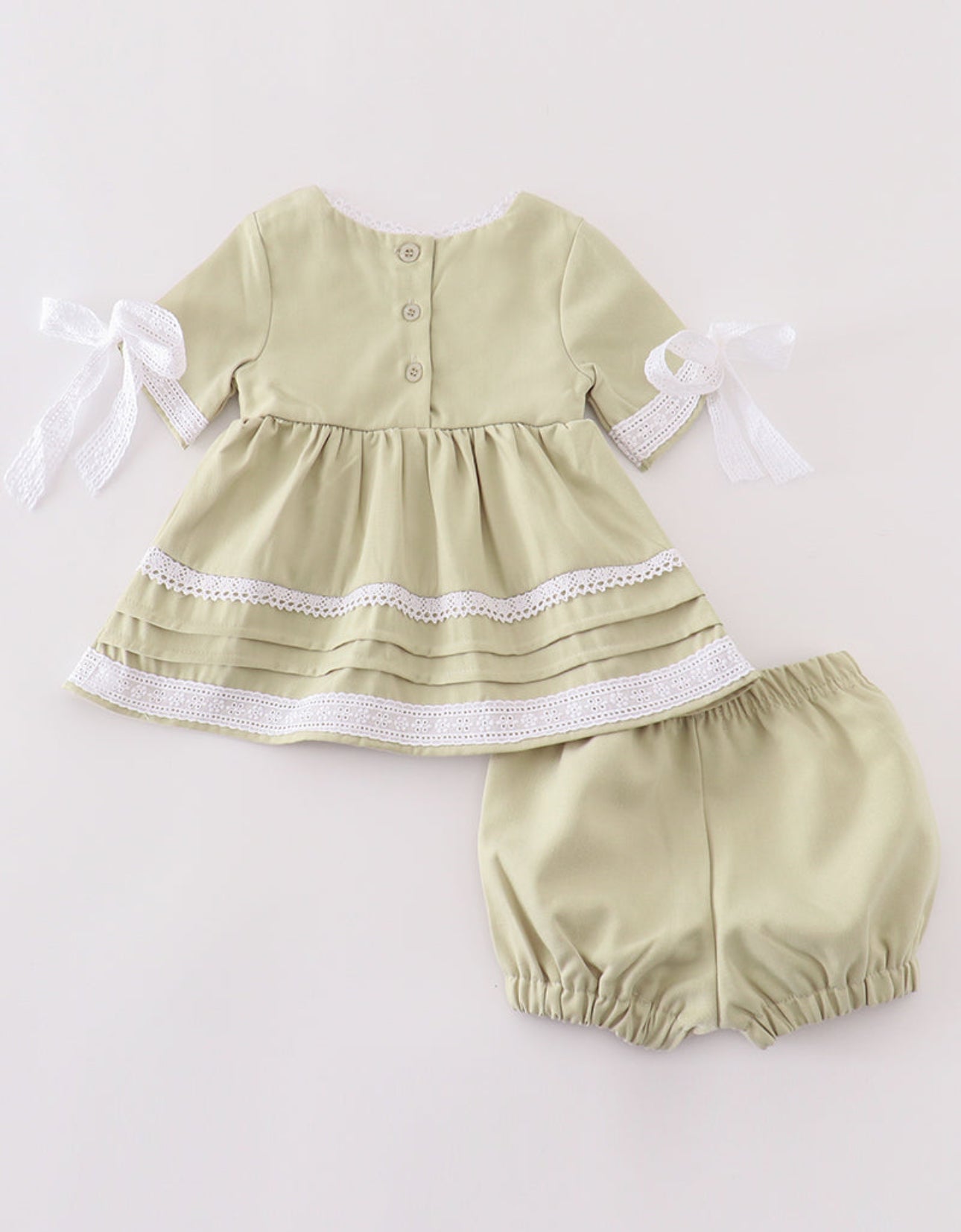 Sage Lace Ruffle Set