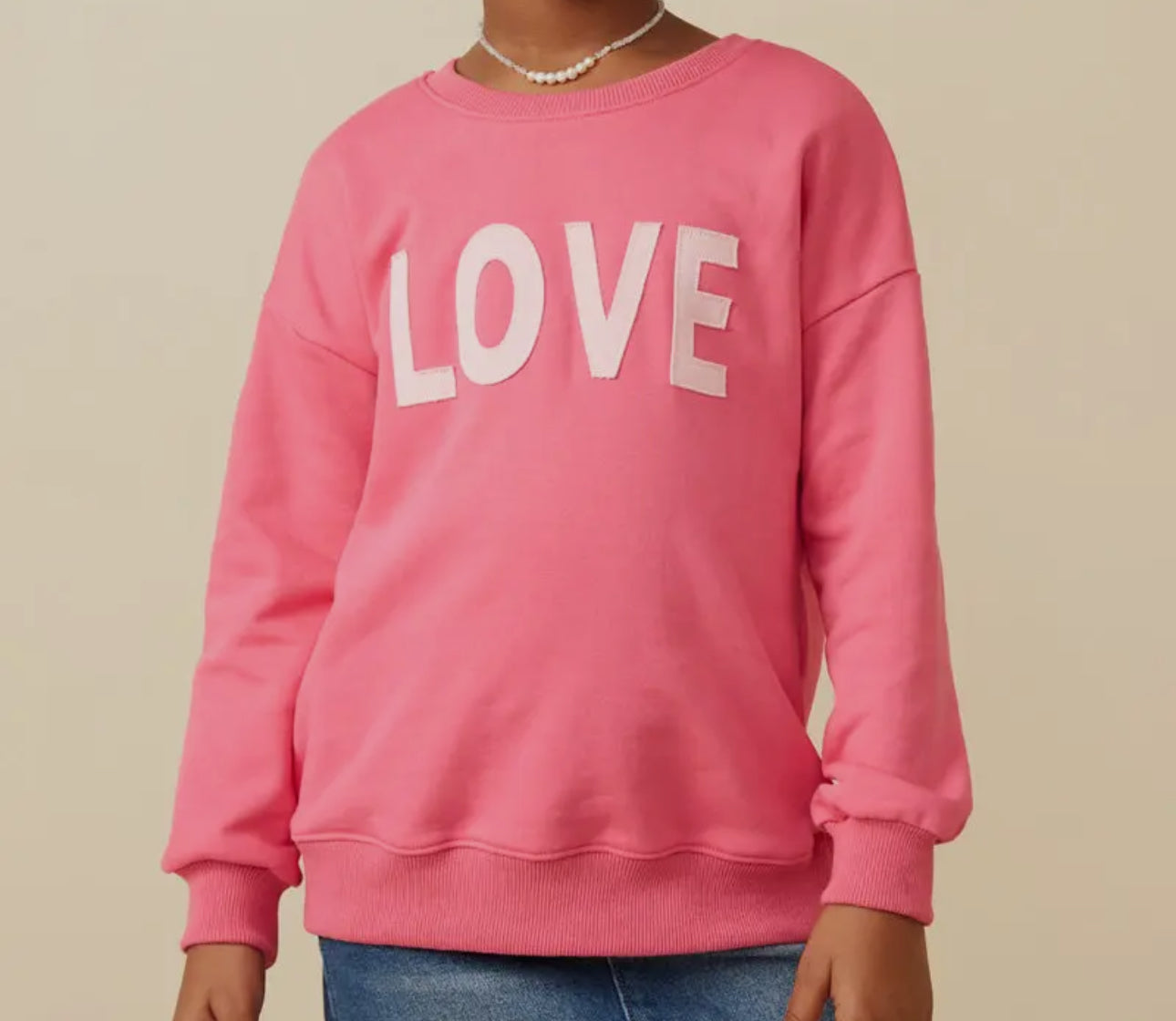 Girls Love Patched French Terry Sweatshirts