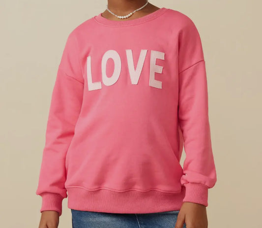 Girls Love Patched French Terry Sweatshirts