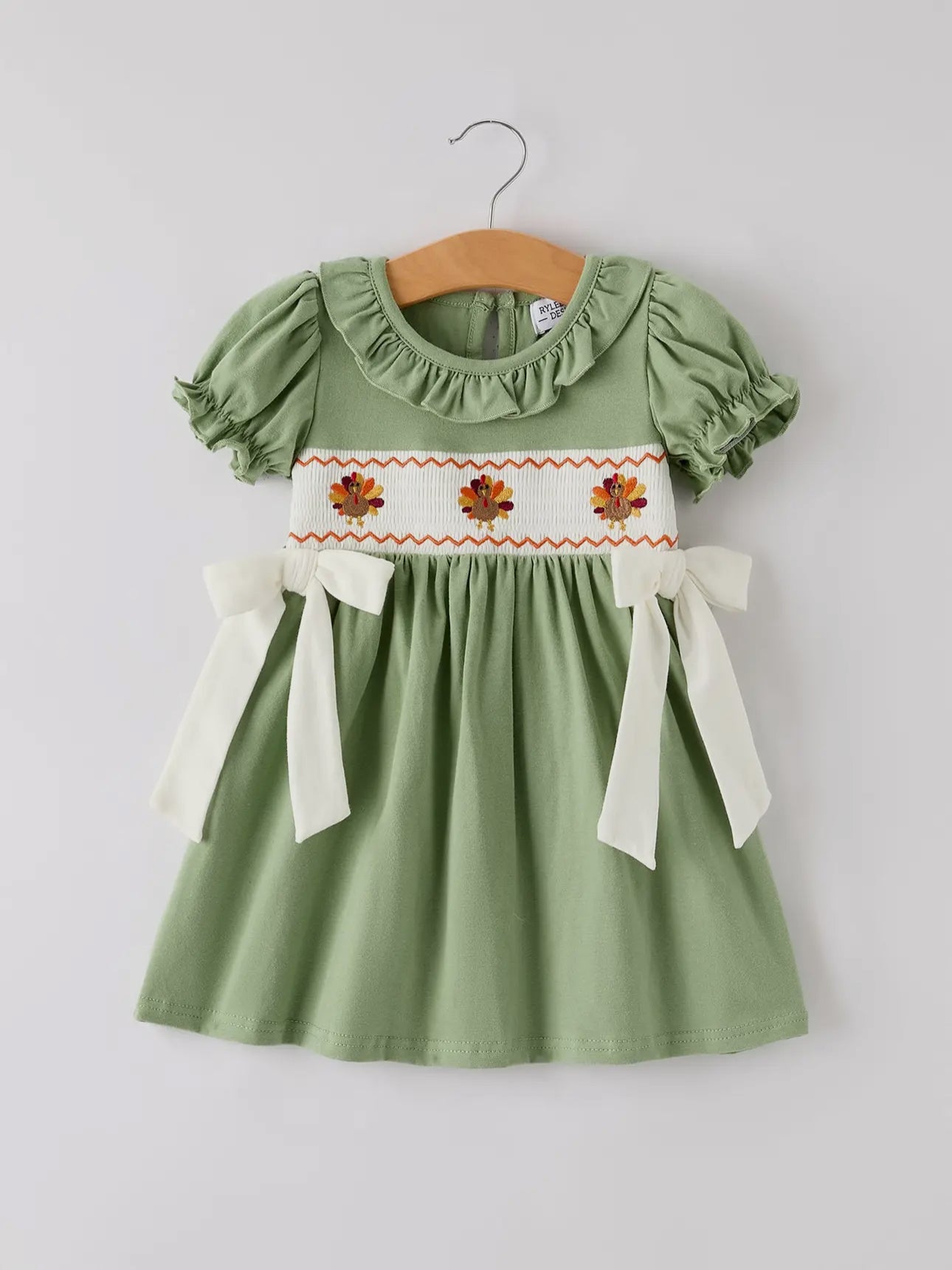 Thanksgiving Turkey Smocked Embroidered Dress