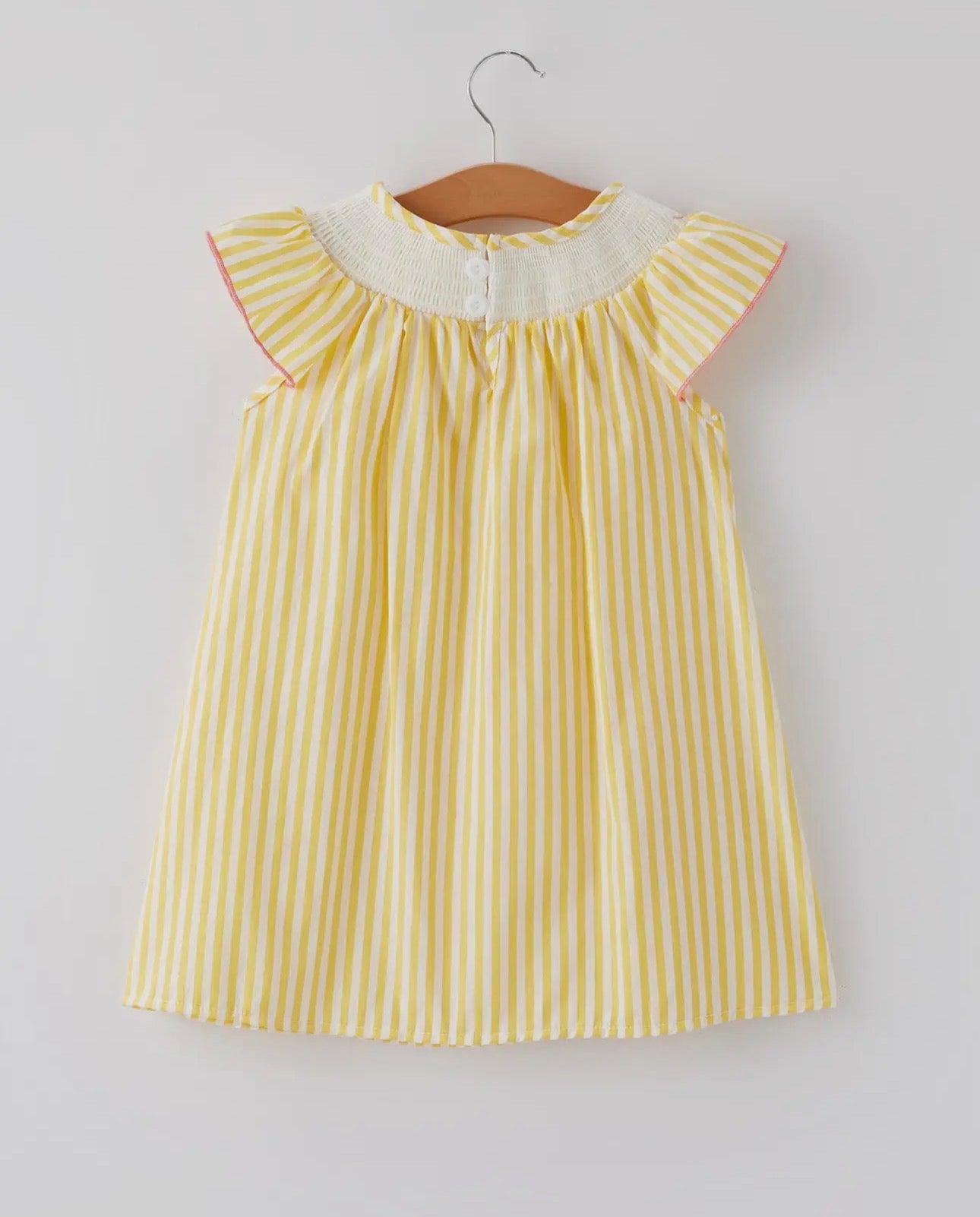 Girls Easter Embroidered Chicken Floral Smocked Dress