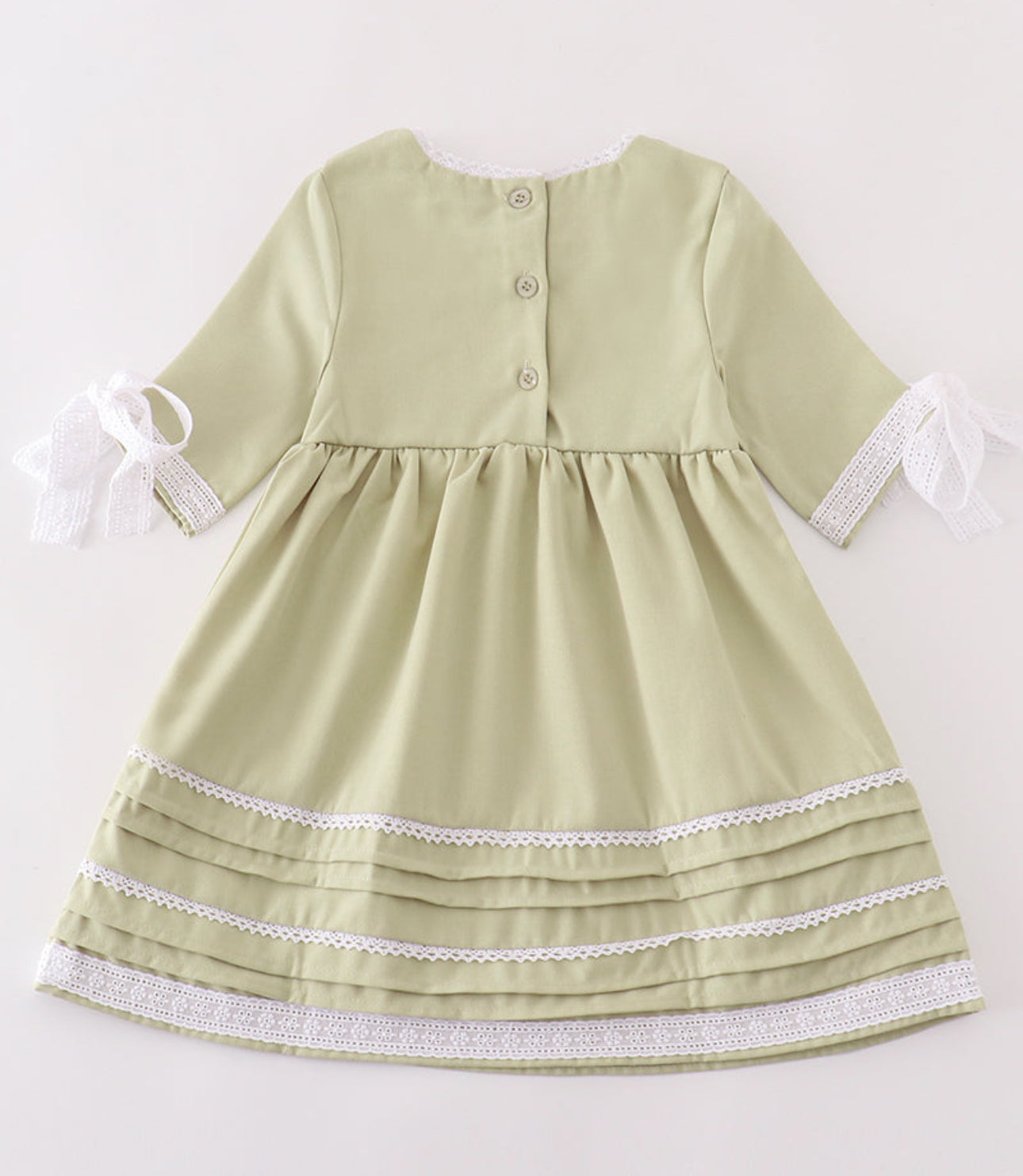 Sage Lace Ruffle Dress