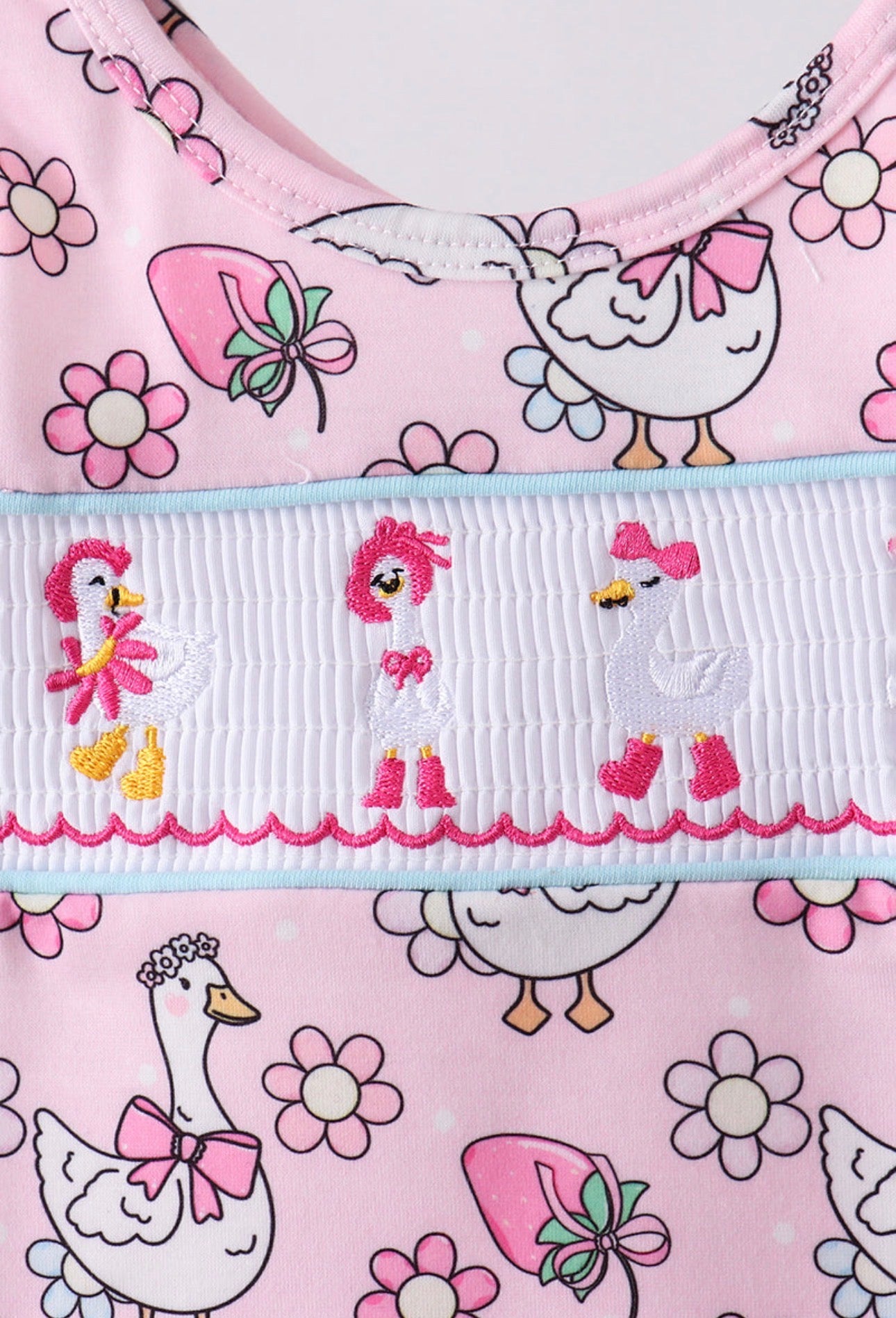 Pink Goose Smocked Bloomer Set