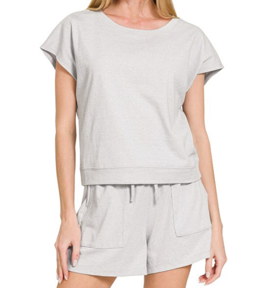 Zenana Gray Short/Lounge Set