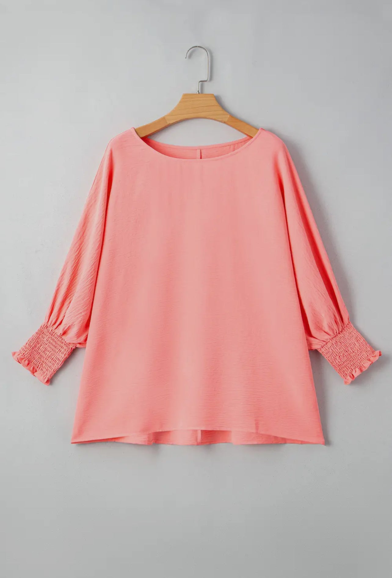 Shirred Cuff Half Sleeve Plus Top