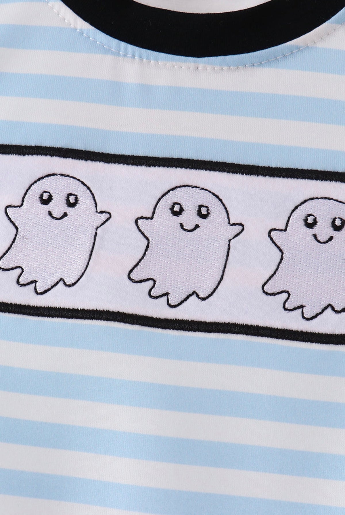 Blue Ghost Embroidered Striped Shirt