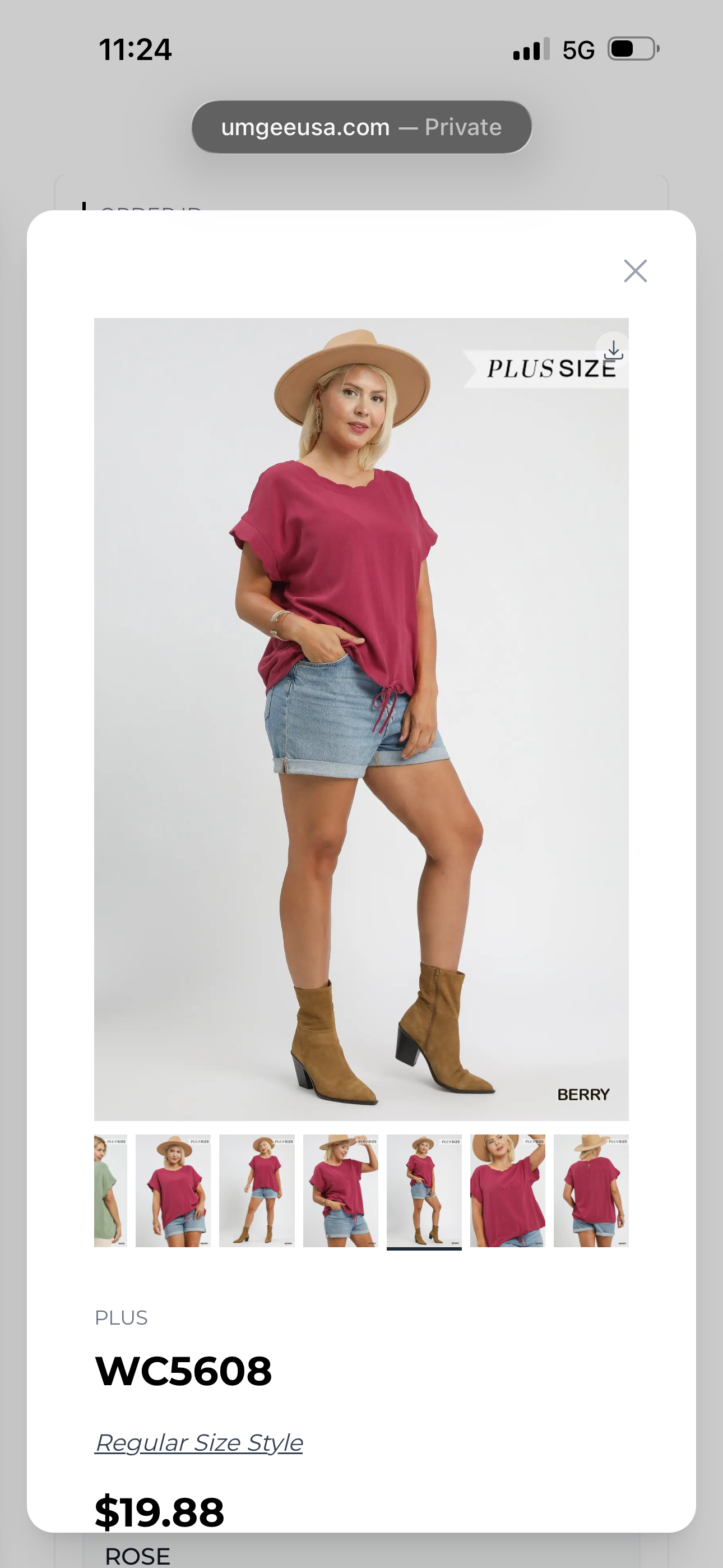 Umgee Linen Blend Rolled Sleeve Top