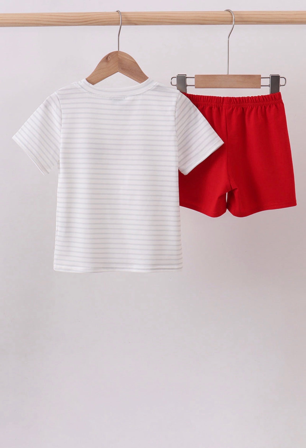 Red Star Appliqué Short Set