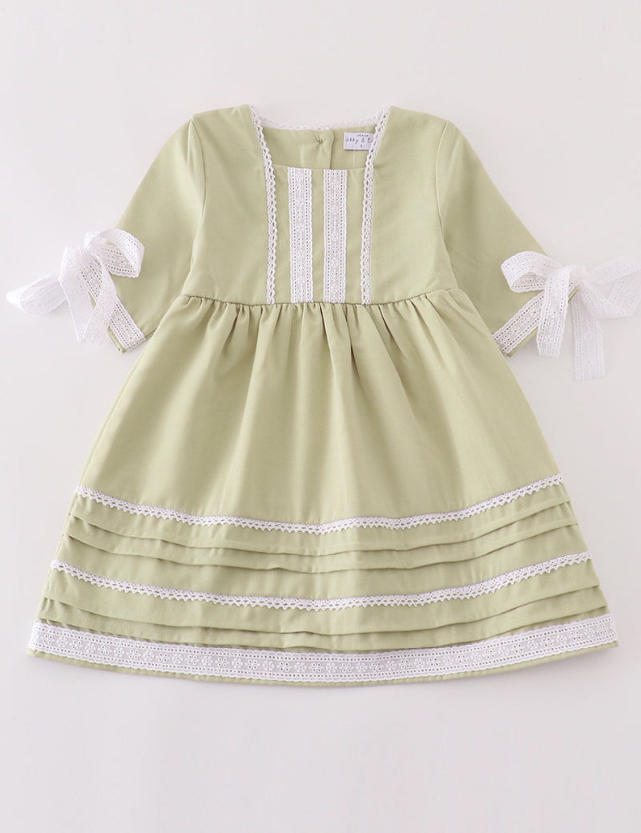 Sage Lace Ruffle Dress