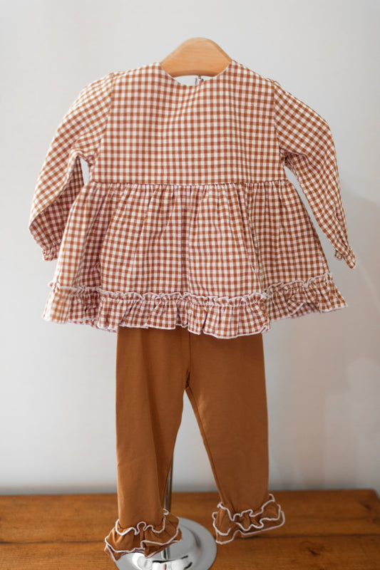Brown Gingham Set