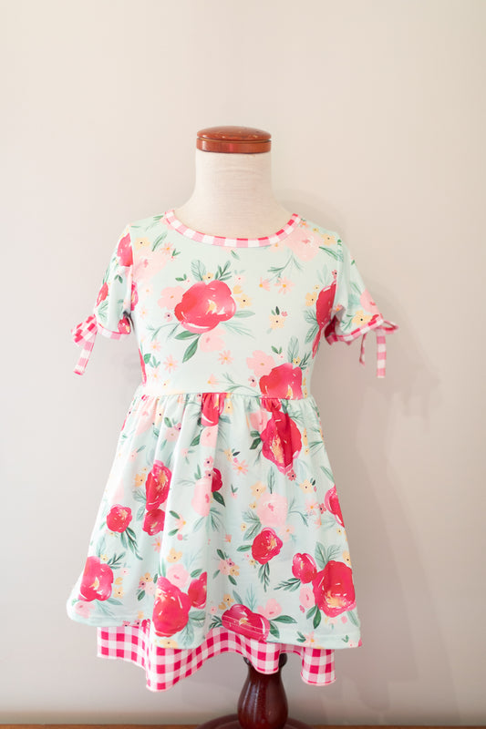 Floral and Plaid Dress