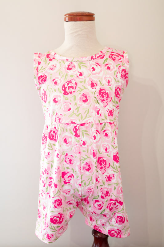 Pink Floral Romper