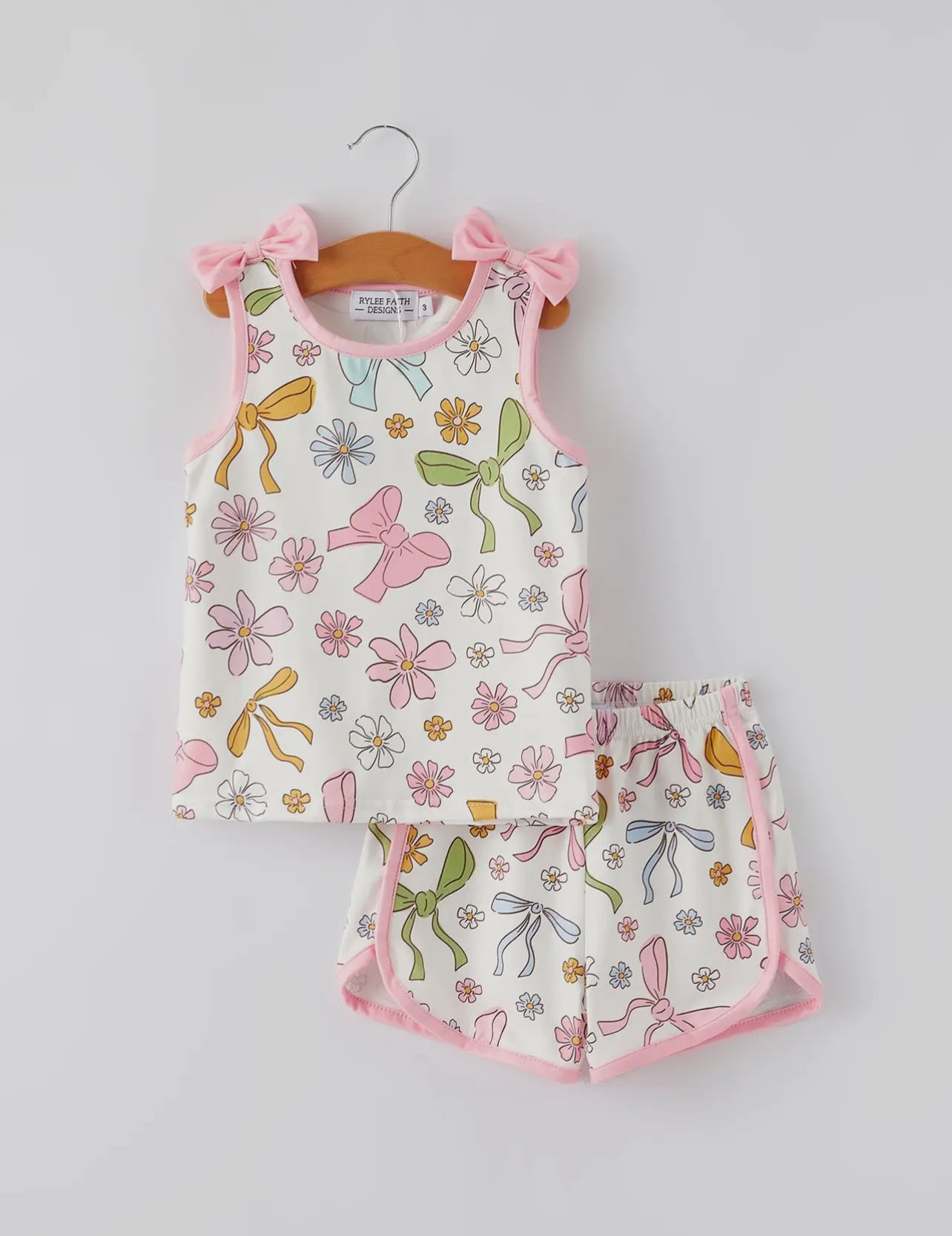 Pink bow girls set