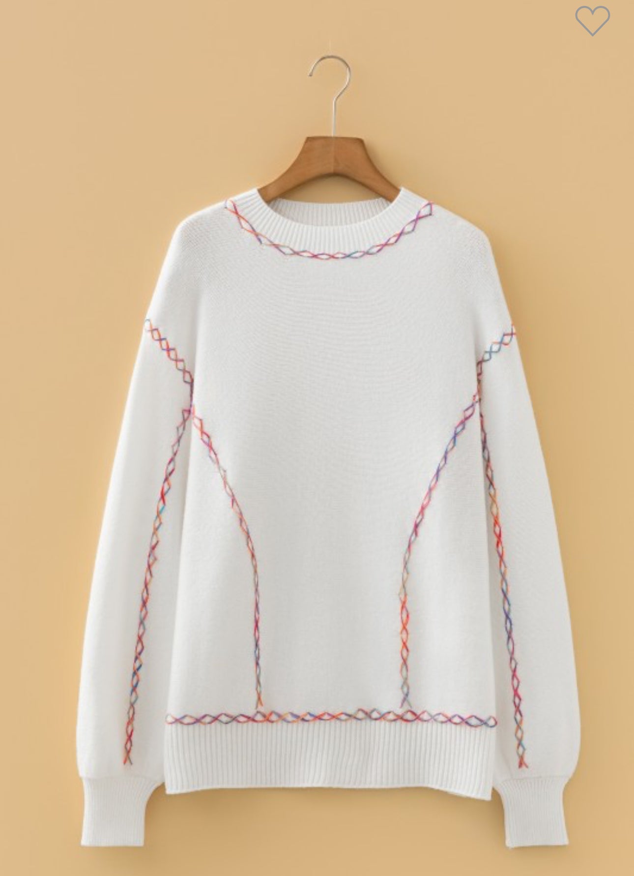 Color Block Stitching Bishop Sleeve Sweater