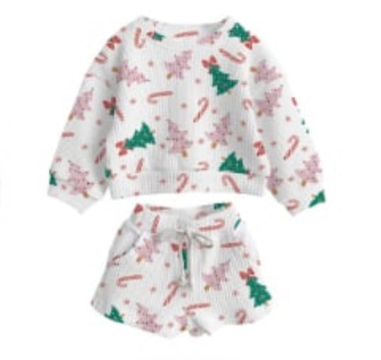 Christmas Tree & Candy Cane Pajama Set