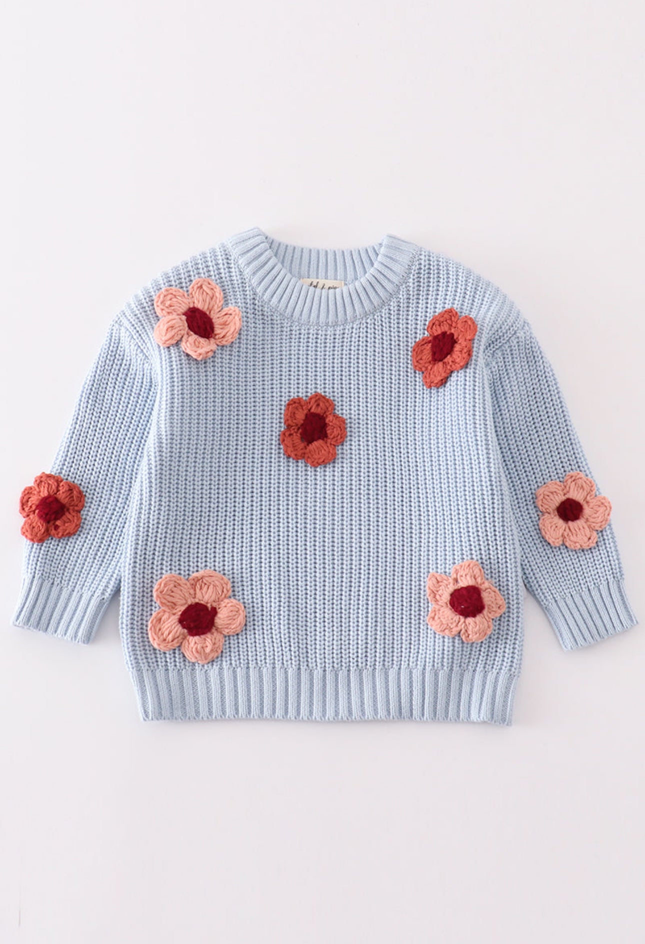 Blue Floral Hand Embroidered Sweater