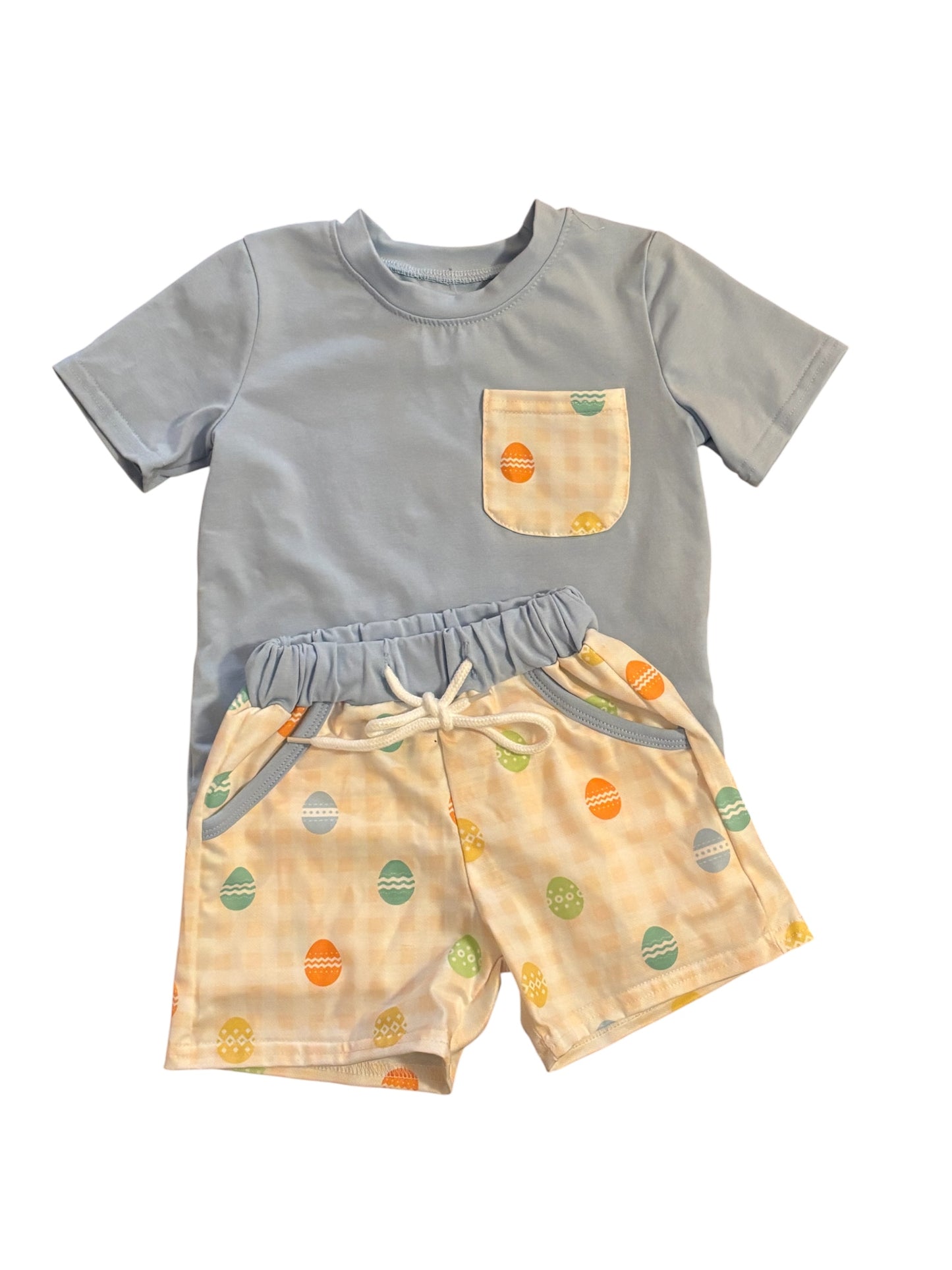 Boys Blue Set w/Easter Egg Pocket & Shorts