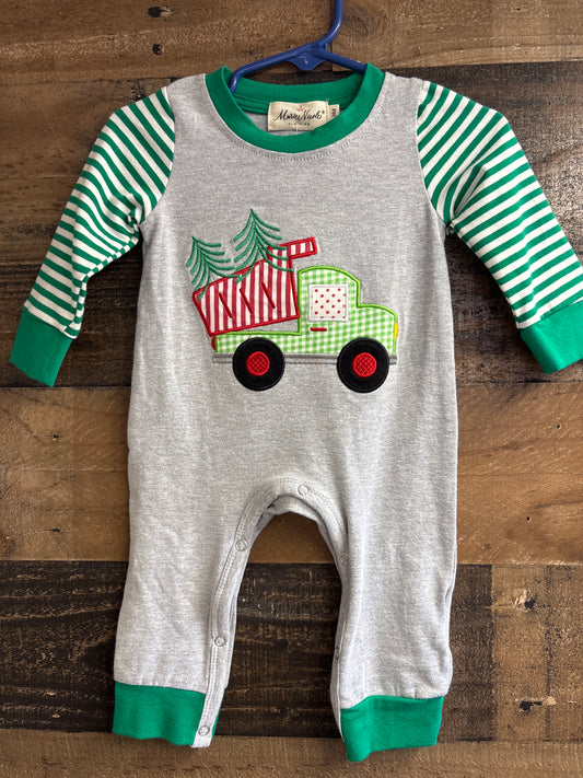 Christmas Tree Truck Romper