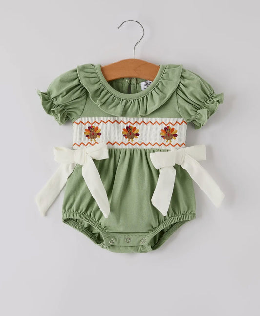 Thanksgiving Turkey Smocked Romper