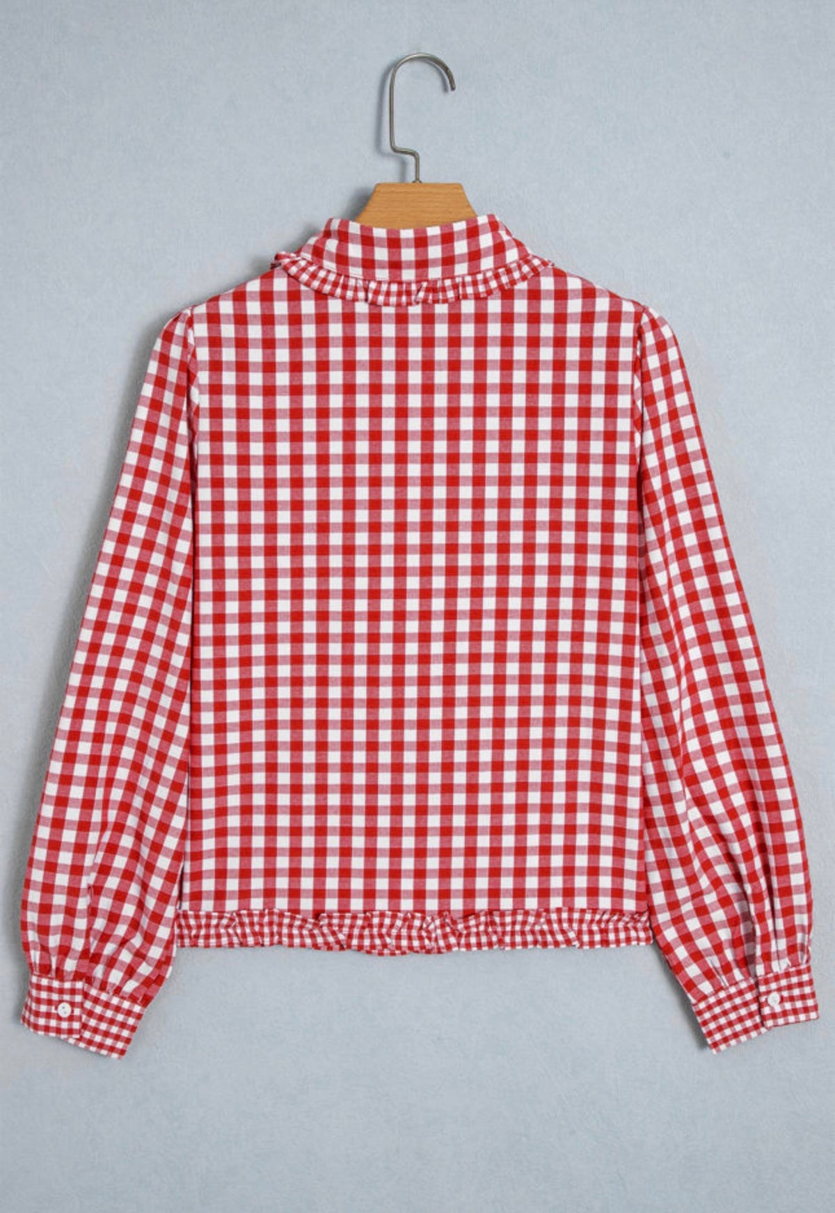 Red Plaid Long Sleeve Button Down Shirt