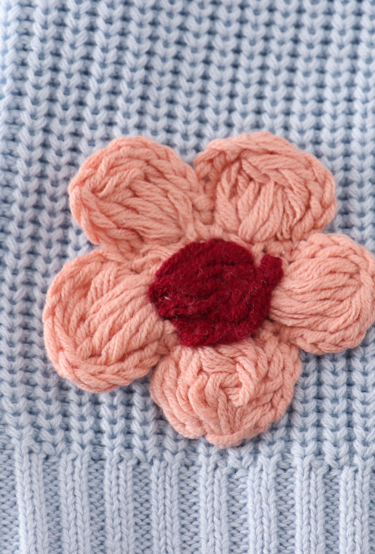 Blue Floral Hand Embroidered Sweater