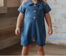 One Piece Soft Denim Infant Romper
