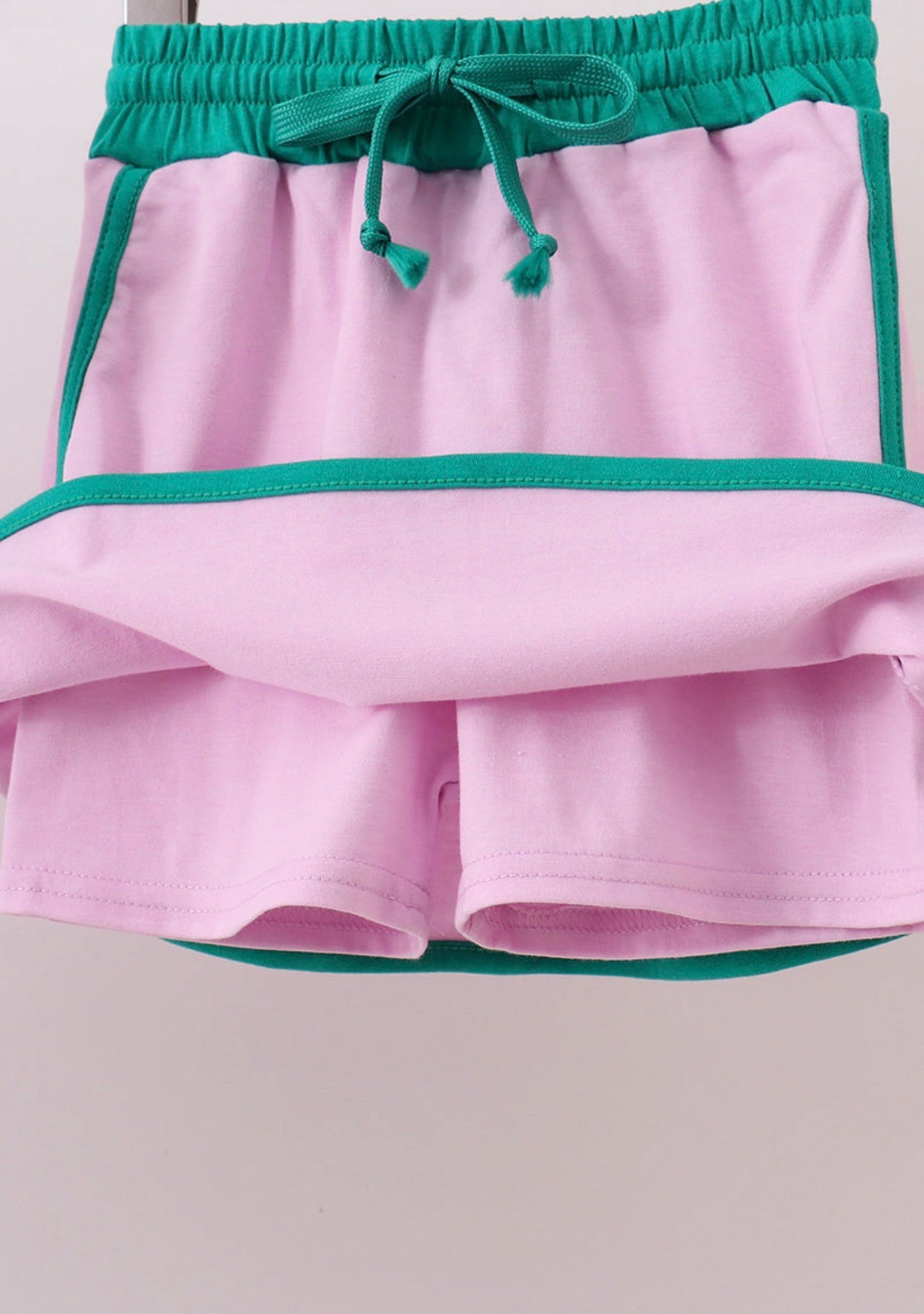 Pink Color Block Ringer Skort Set