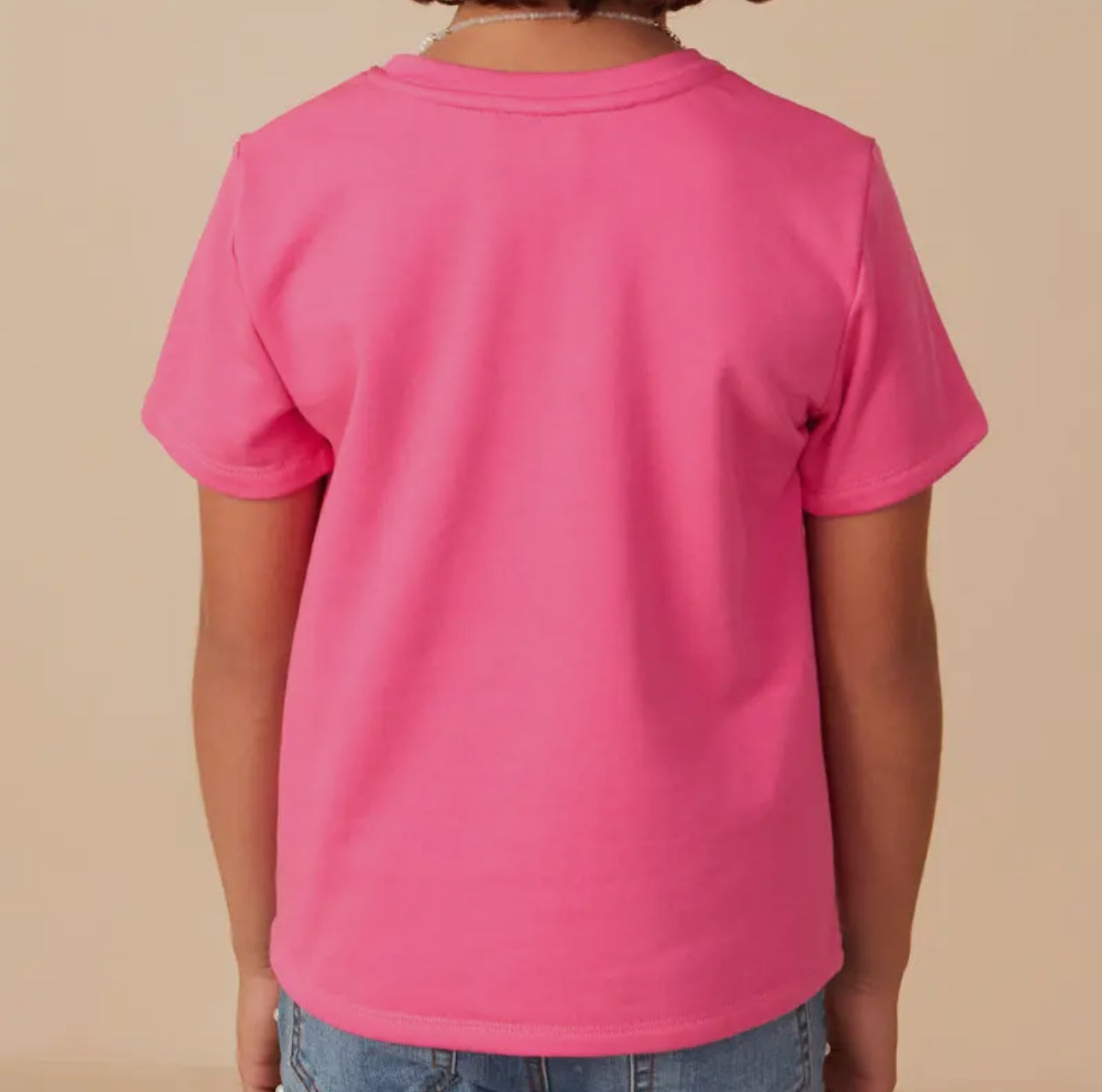 Girls Heart Patch Contrast Band TShirt