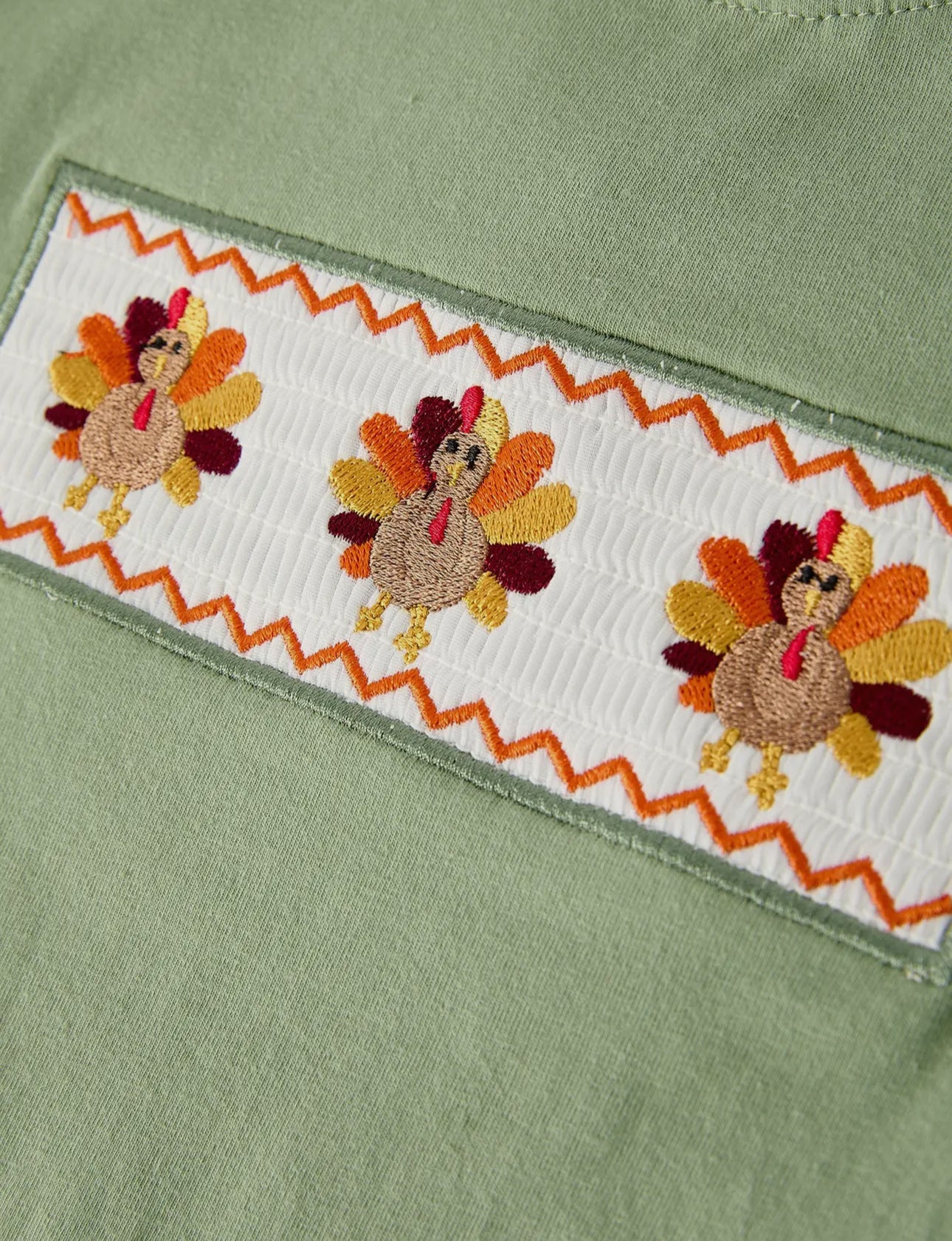 Thanksgiving Turkey Smocked Embroidered Boys Pants Set