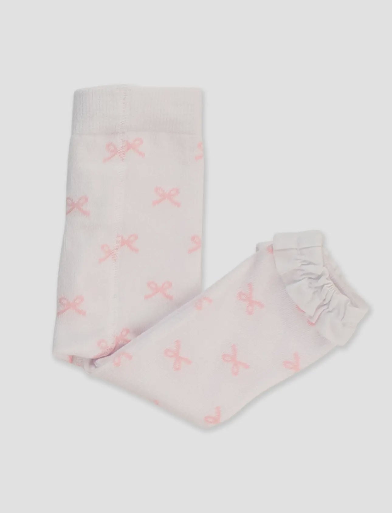 Rugged Butts Pink Bows Footless Ruffle Tights