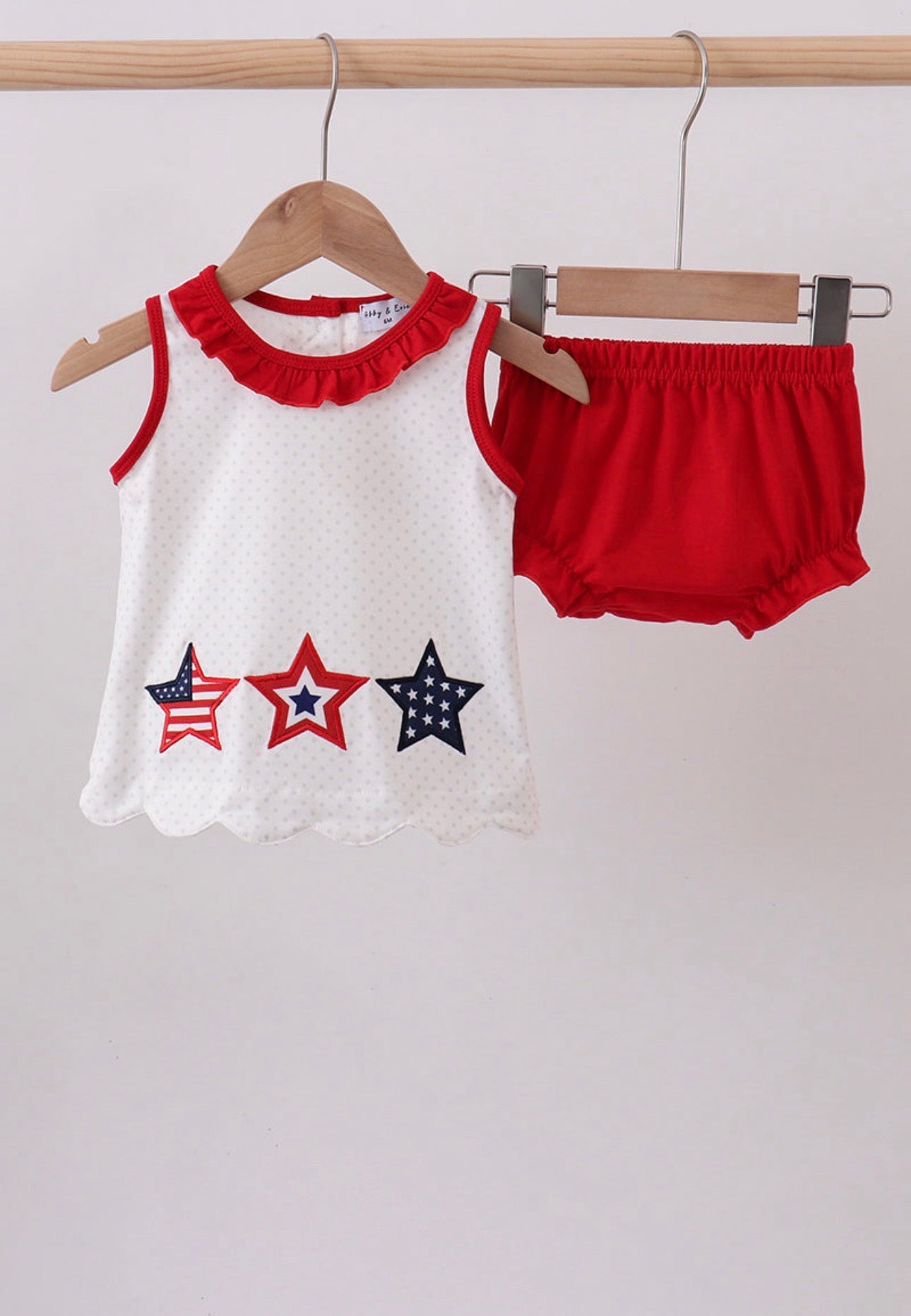 Red Star Appliqué Star Ruffle Bloomer