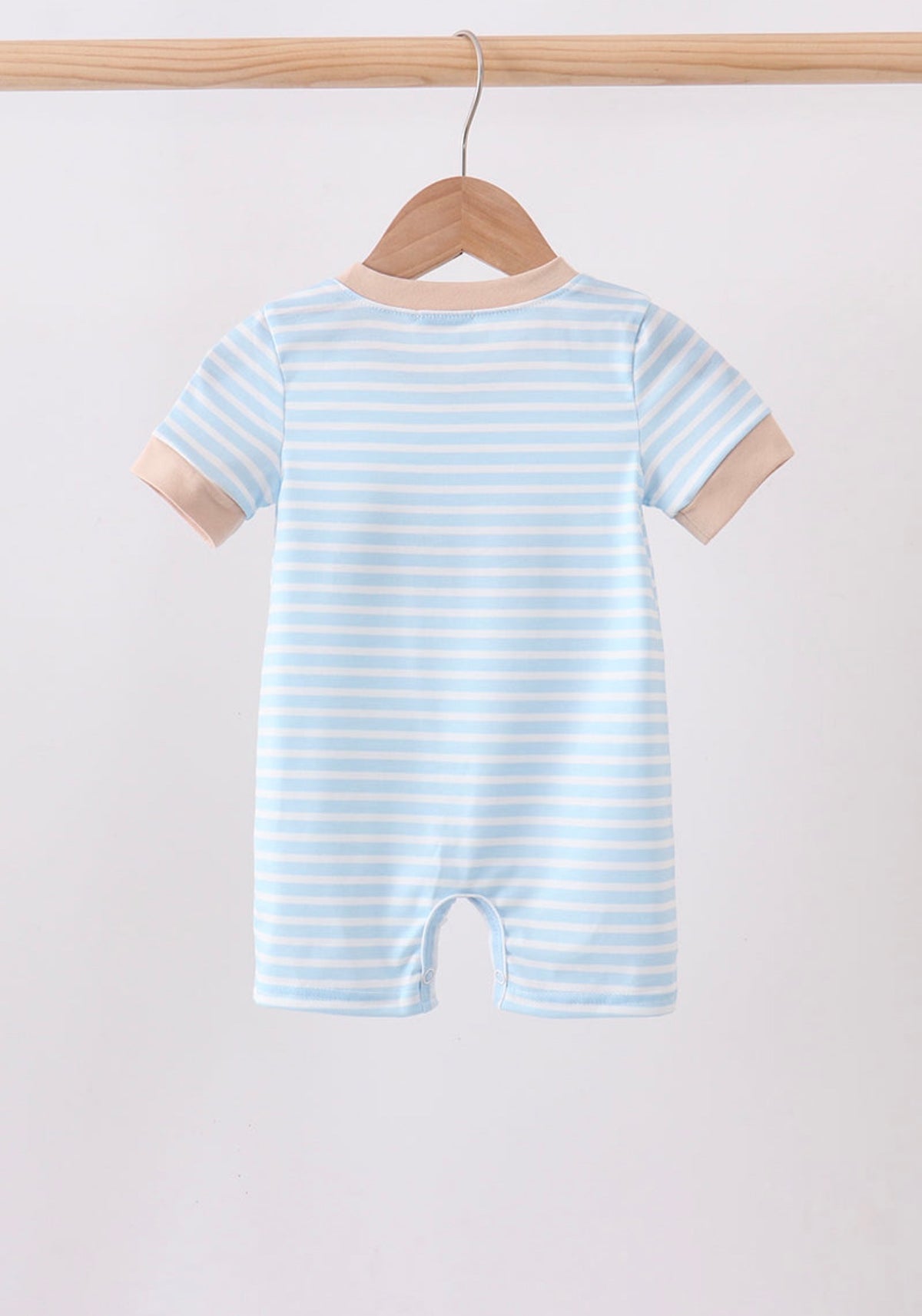 Blue Striped Puppy Sports Romper