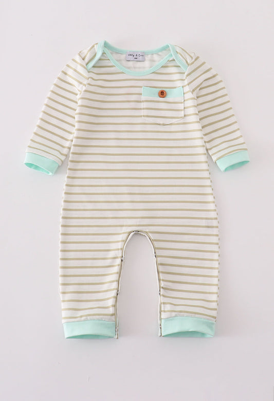 Khaki Stripe Romper