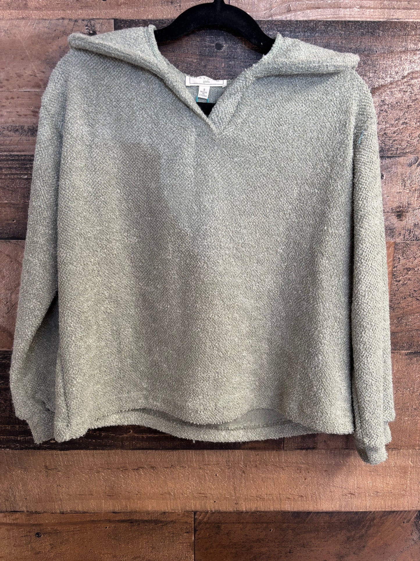 Girls Olive Green Collar Sweater